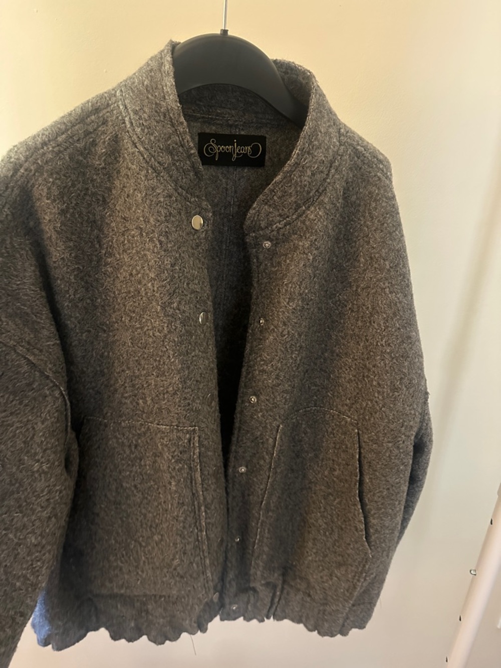 Gray Wool Blend Bomber Jacket - Women’s 2x